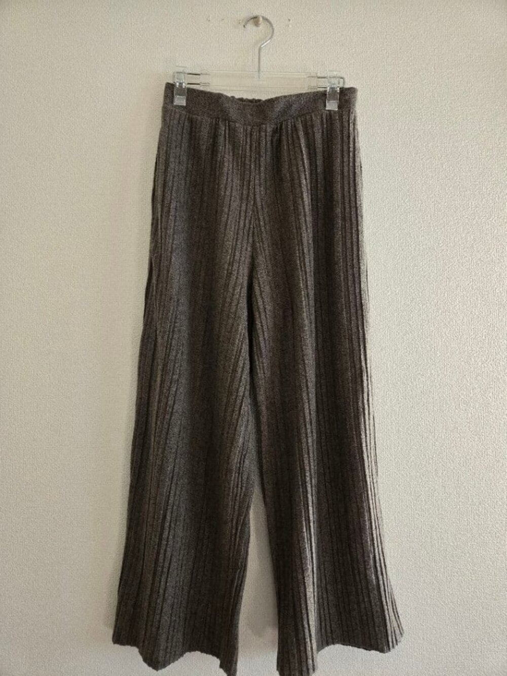 Cocoya Brushed Pleated Wide Pants Gray